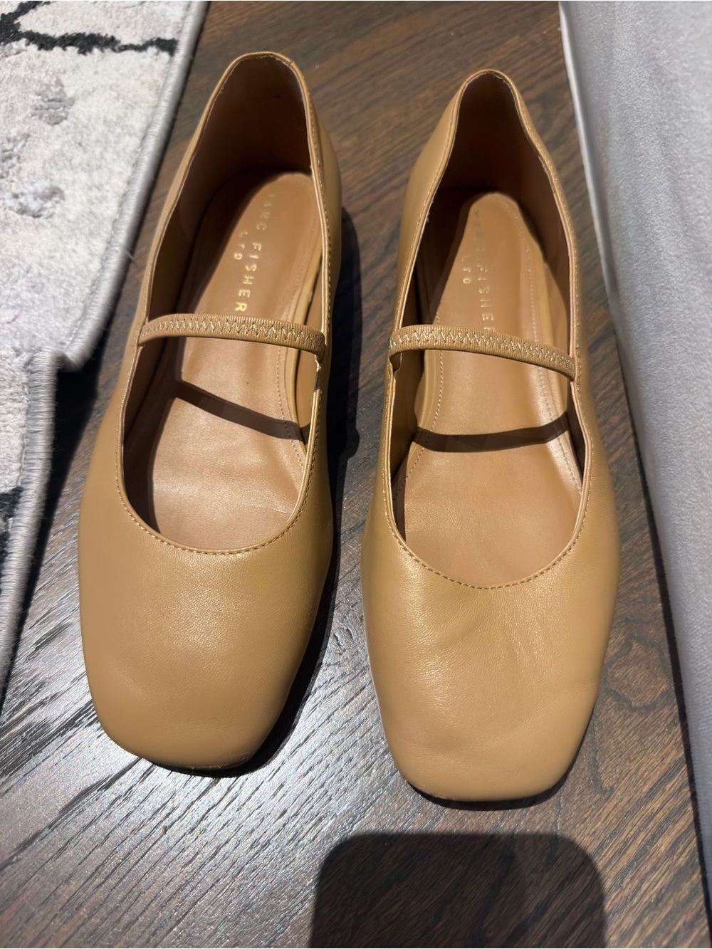Marc Fisher Tan Leather Flats
